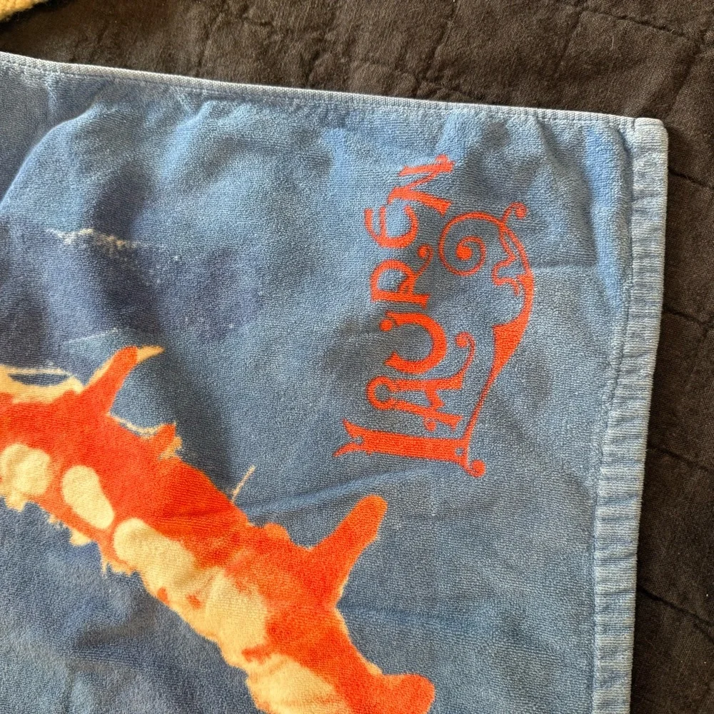 Ralph Lauren Blue Vintage Seahorse Beach Towel
